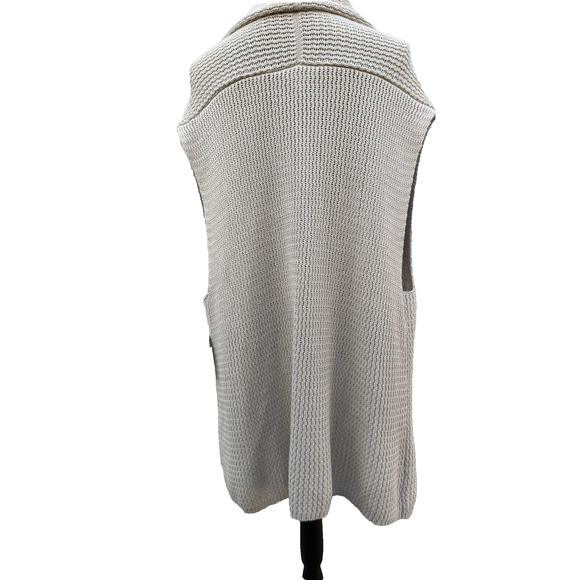 Coldwater Creek NWT Women's 3X Open-Front Sleeveless Cardigan Sweater Vest Beige - Picture 5 of 13